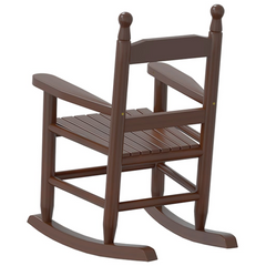 Brown Solid Wood Poplar Rocking Chairs for Children 2 pcs - Durable and Comfortable Outdoor & Indoor Seating