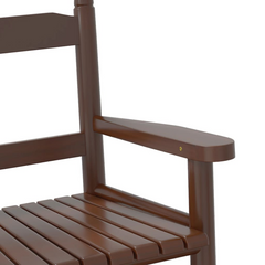 Brown Solid Wood Poplar Rocking Chairs for Children 2 pcs - Durable and Comfortable Outdoor & Indoor Seating