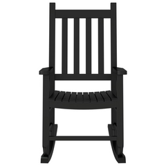 Black Wooden Rocking Chairs for Children - Set of 2, Durable Poplar Wood, Indoor & Outdoor Use