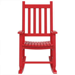 Red Solid Wood Poplar Rocking Chairs for Children - Set of 2 - Durable & Comfortable