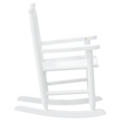 Set of 2 White Solid Wood Poplar Rocking Chairs for Children - Perfect for Kids Ages 3-6