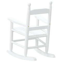 Set of 2 White Solid Wood Poplar Rocking Chairs for Children - Perfect for Kids Ages 3-6