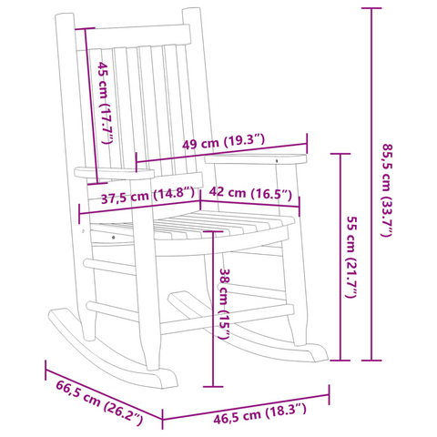 Set of 2 White Solid Wood Poplar Rocking Chairs for Children - Perfect for Kids Ages 3-6