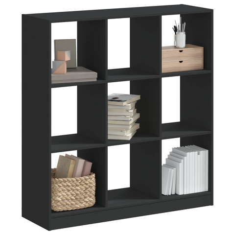 Black Bookcase - 102x32x108 cm | Elegant Storage for Home & Office | Engineered Wood