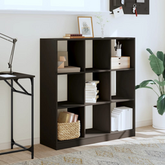 Black Bookcase - 102x32x108 cm | Elegant Storage for Home & Office | Engineered Wood