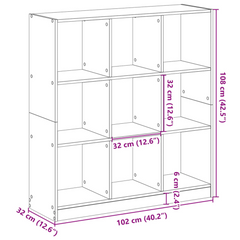 Black Bookcase - 102x32x108 cm | Elegant Storage for Home & Office | Engineered Wood