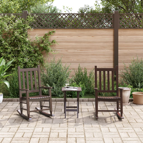 Rocking Chairs for Children, Set of 2, Brown, Solid Poplar Wood - Safe & Durable Kids' Furniture