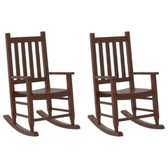 Rocking Chairs for Children, Set of 2, Brown, Solid Poplar Wood - Safe & Durable Kids' Furniture