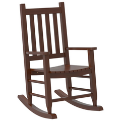 Rocking Chairs for Children, Set of 2, Brown, Solid Poplar Wood - Safe & Durable Kids' Furniture