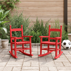 Children's Rocking Chairs - Set of 2, Red Solid Wood Poplar - Safe, Durable & Stylish