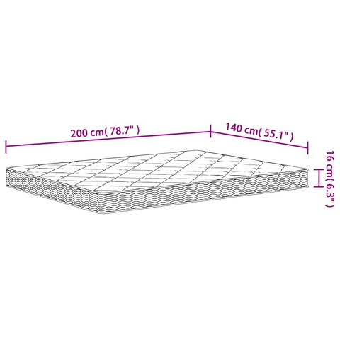 Medium Soft Foam Mattress 140x200 cm - Ultimate Comfort and Longevity