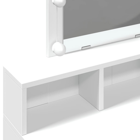 Stylish Dressing Table with LED Lights, White, 80x41x144.5 cm - Perfect for Modern Bedrooms