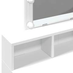 Stylish Dressing Table with LED Lights, White, 80x41x144.5 cm - Perfect for Modern Bedrooms