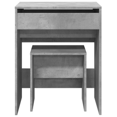 Concrete Grey Dressing Table with Mirror & Stool - 60x40x113.5 cm - Stylish & Functional Vanity Desk