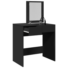 Elegant Black Dressing Table with Mirror - 73x46.5x120 cm, Modern Vanity Desk with Ample Storage for Bedroom Makeup Essentials