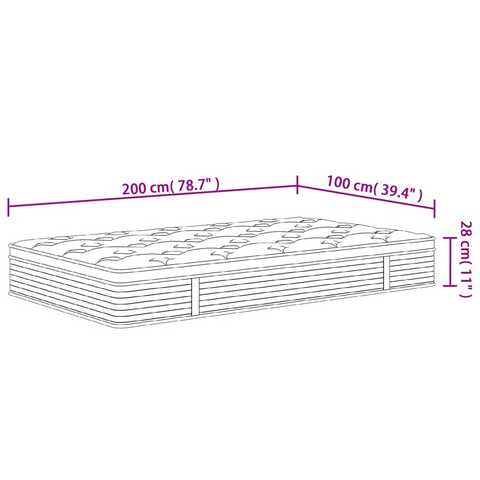 100x200 cm Pocket Spring Mattress