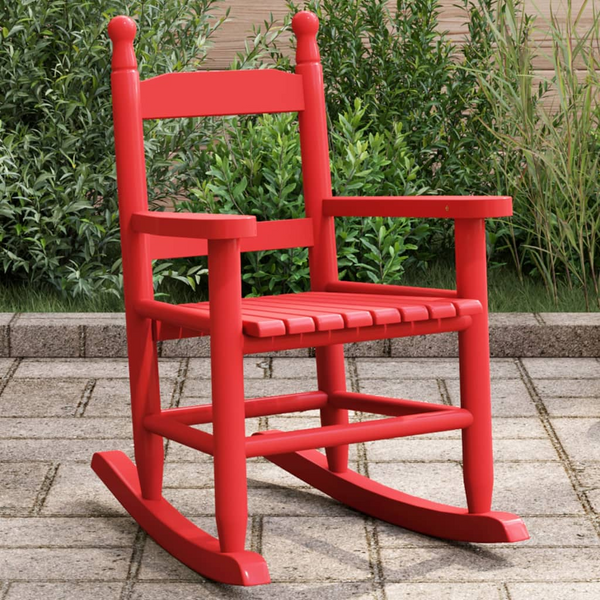 Red Rocking Chair for Children (Ages 3-6) | Solid Poplar Wood | Comfortable & Durable