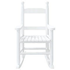 White Wooden Rocking Chair for Children – Solid Poplar Wood, Ages 3-6, Comfortable & Durable with Safety Design