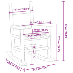 White Wooden Rocking Chair for Children – Solid Poplar Wood, Ages 3-6, Comfortable & Durable with Safety Design