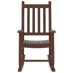 Brown Solid Wood Poplar Rocking Chair for Children - Comfortable & Durable for Indoor/Outdoor Use