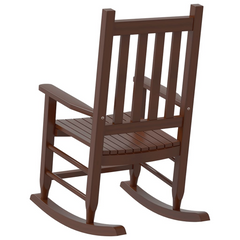 Brown Solid Wood Poplar Rocking Chair for Children - Comfortable & Durable for Indoor/Outdoor Use