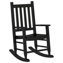 Rocking Chair for Children - Black Solid Poplar Wood - Safe & Comfortable - Ages 6-12