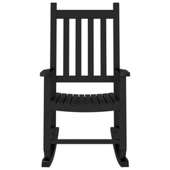 Rocking Chair for Children - Black Solid Poplar Wood - Safe & Comfortable - Ages 6-12