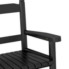 Solid Wood Poplar Rocking Chair for Children - Black, Durable & Comfortable, Ages 3-6