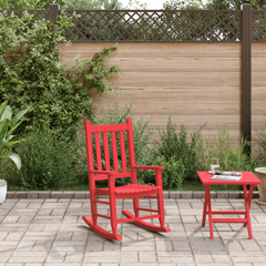 Red Rocking Chair for Children - Solid Poplar Wood, Comfortable & Durable, Ages 6-12