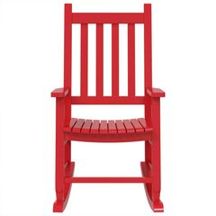 Red Rocking Chair for Children - Solid Poplar Wood, Comfortable & Durable, Ages 6-12