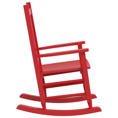 Red Rocking Chair for Children - Solid Poplar Wood, Comfortable & Durable, Ages 6-12