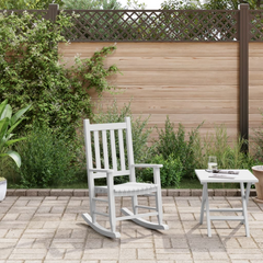 Children's Rocking Chair in White | Solid Poplar Wood | Ages 6-12 | Durable & Easy to Clean