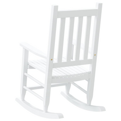 Children's Rocking Chair in White | Solid Poplar Wood | Ages 6-12 | Durable & Easy to Clean