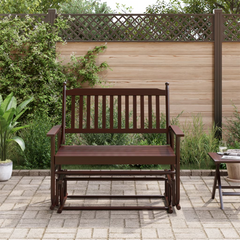 Glider Bench Brown | Solid Poplar Wood | 118x70x104.5 cm | Indoor & Outdoor Use