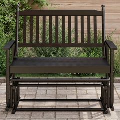 Poplar Wood Glider Bench - Black, 118x70x104.5 cm - Sturdy & Stylish Outdoor Seating