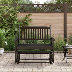 Poplar Wood Glider Bench - Black, 118x70x104.5 cm - Sturdy & Stylish Outdoor Seating