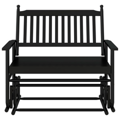 Poplar Wood Glider Bench - Black, 118x70x104.5 cm - Sturdy & Stylish Outdoor Seating