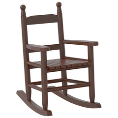 Children's Rocking Chair in Brown - Solid Poplar Wood, Durable & Comfortable