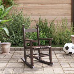 Children's Rocking Chair in Brown - Solid Poplar Wood, Durable & Comfortable