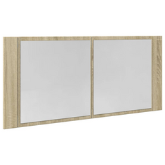 LED Mirror Cabinet Sonoma Oak 100x12x45 cm Engineered Wood