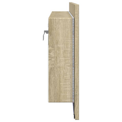 LED Mirror Cabinet Sonoma Oak 100x12x45 cm Engineered Wood