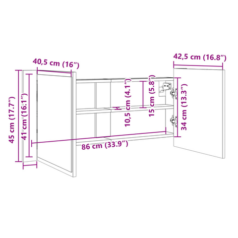 LED Mirror Cabinet Sonoma Oak 100x12x45 cm Engineered Wood