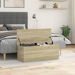 Stylish Sonoma Oak Storage Box - 90x35x35 cm Engineered Wood - Multi-functional & Durable