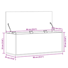 Stylish Sonoma Oak Storage Box - 90x35x35 cm Engineered Wood - Multi-functional & Durable