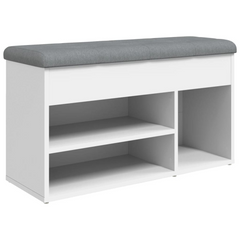 Shoe Bench White 82x32x45.5 cm - Stylish & Functional Engineered Wood Entryway Organizer