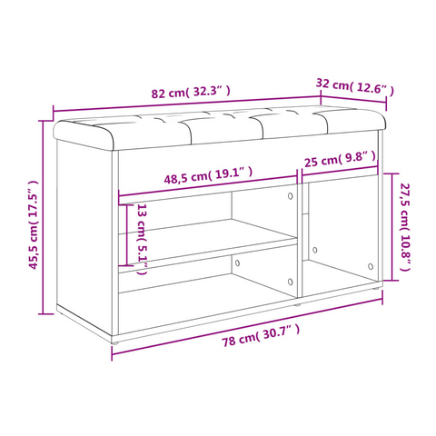 Shoe Bench White 82x32x45.5 cm - Stylish & Functional Engineered Wood Entryway Organizer