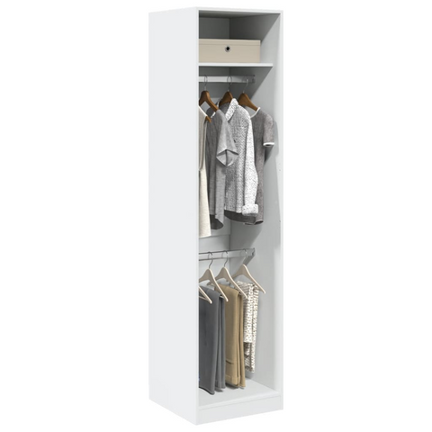 White Wardrobe | Engineered Wood | 50x50x200 cm | Stylish & Compact Storage Solution