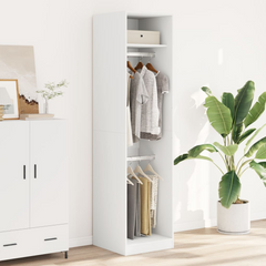 White Wardrobe | Engineered Wood | 50x50x200 cm | Stylish & Compact Storage Solution