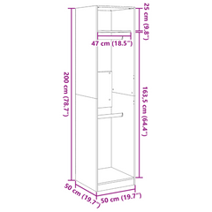 White Wardrobe | Engineered Wood | 50x50x200 cm | Stylish & Compact Storage Solution