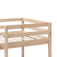 Solid Wood Pine Loft Bed Frame with Desks and Shelves - 90x190cm - Space-Saving Solution for Small Rooms